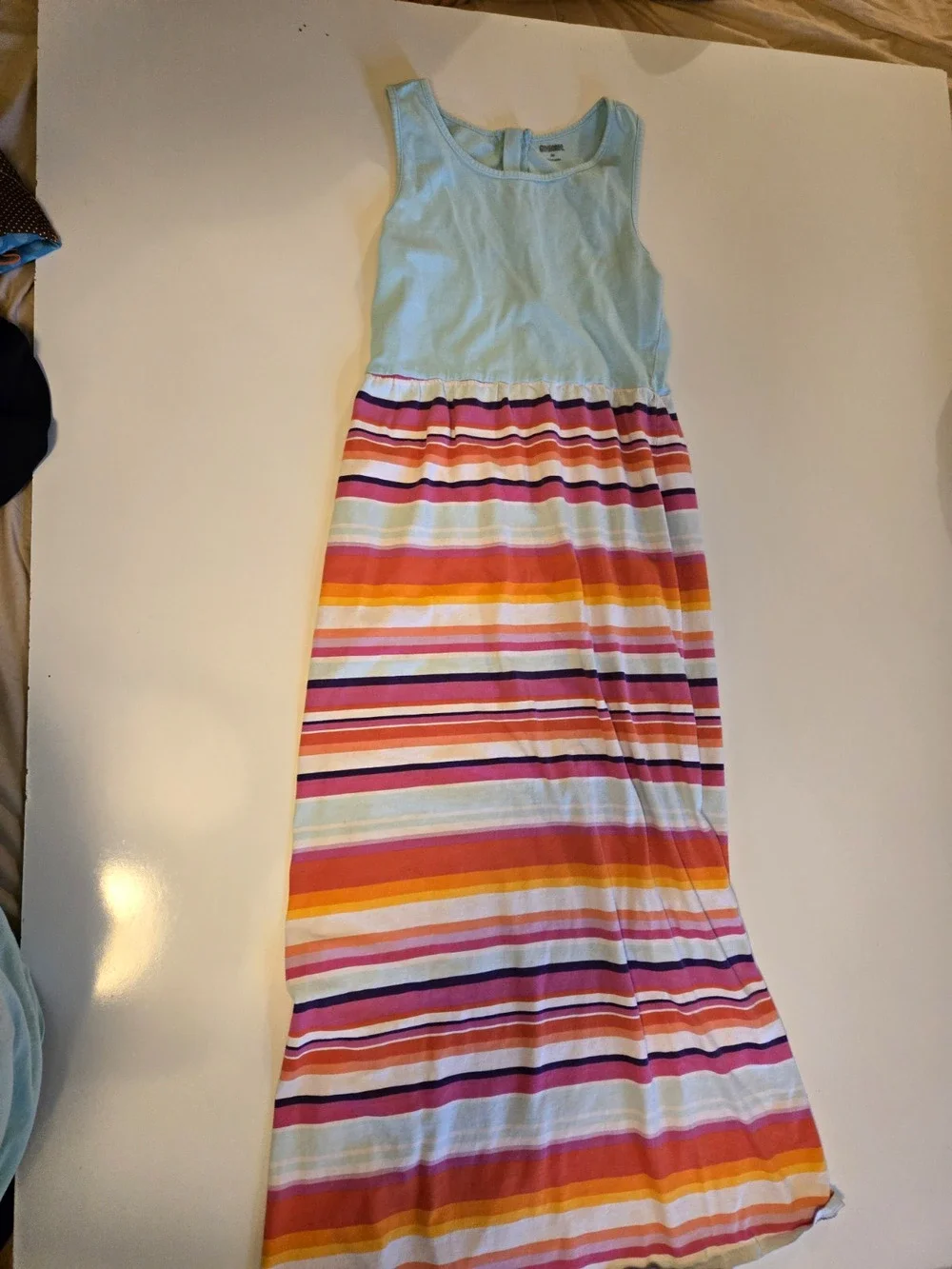 Gymboree Girls Size 10 Maxi Dress Blue Multicolor Striped Sleeveless Cotton